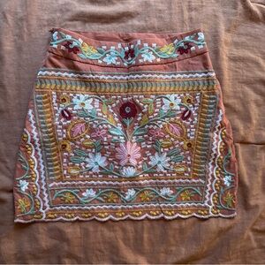 SHEIN Multicolor Embroidered Mini Skirt